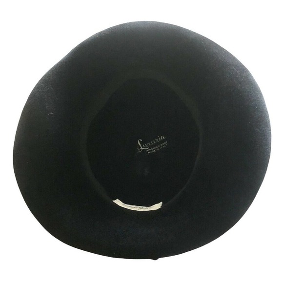 Bullocks Willshire Wynshire Millinery Luxuria Italy Black Vintage Wool Felt Hat
